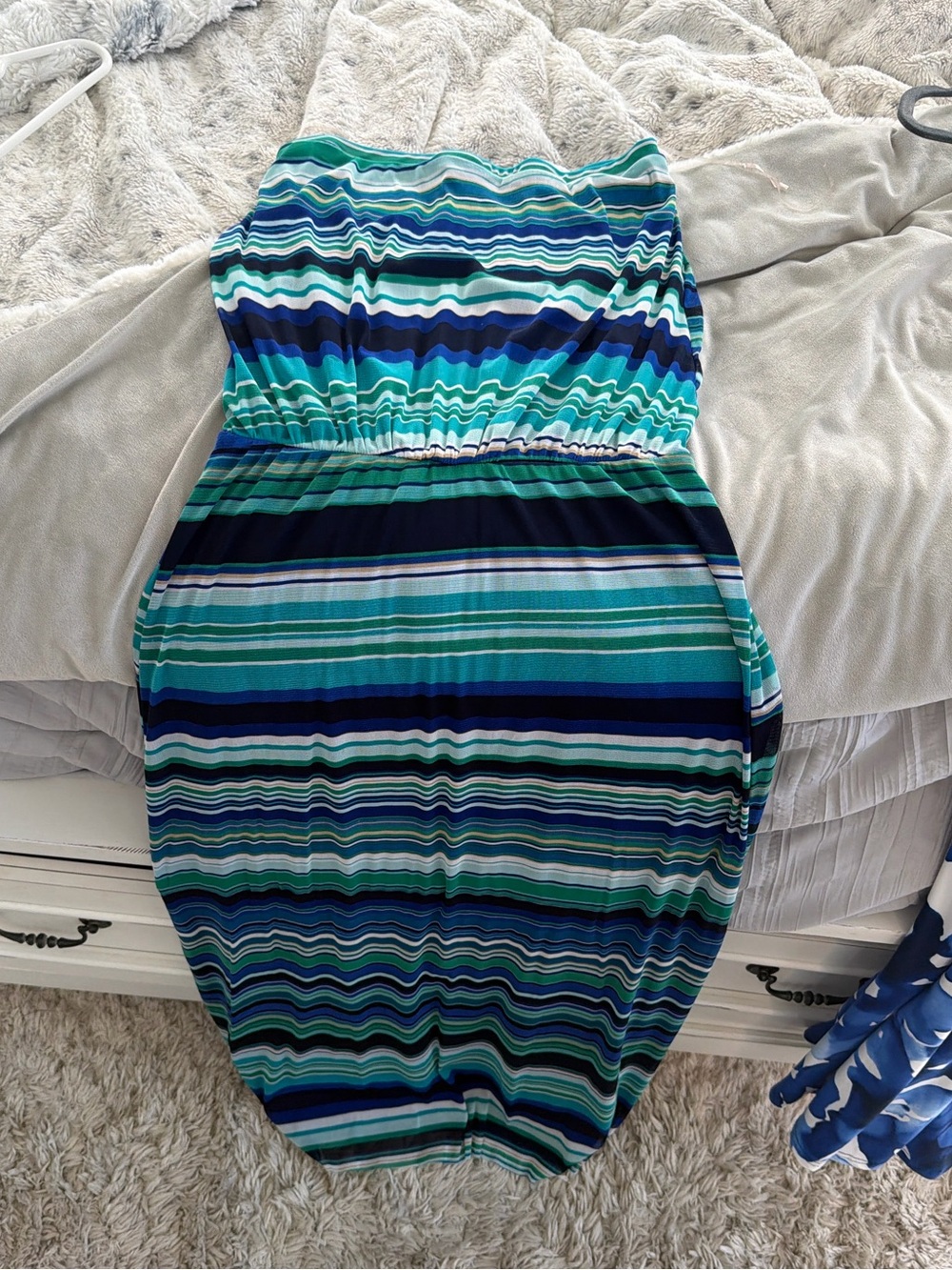 Striped Blue & Green Kids One-Piece Romper